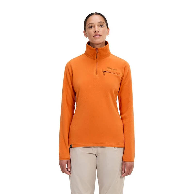 Berghaus Women's Prism 2.0 Micro Half Zip Polartec Fleece | Added Warmth | Flattering Style | Durable Fleece Half Zip, Blazing Fire, 8