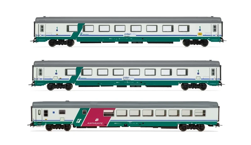 Rivarossi HR4359 FS 3-unit pack IC 507 530 Sila Torino-Reggio C 2x Gran Rolling Stock - Coaches