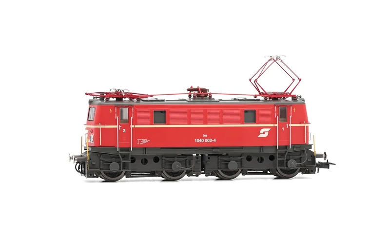 Rivarossi HR2938 ÖBB, electric locomotive 1040 003, vermillion livery with one decoration line, old fan, low roof, steps on front, ep. V Loco - Diesel, Red