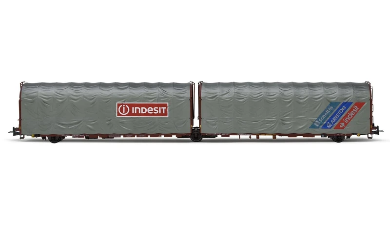 Rivarossi HR6602 FS 3-axle articulated tarpaulin wagon type Lails 23 83 420 7 814-0 Ariston Scholtès ep Rolling Stock - Wagons