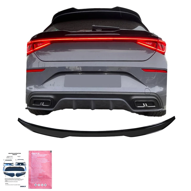 Oneway Trunk Spoiler compatible with Cupra Leon HB 2020-2024 - Gloss black - Image 1
