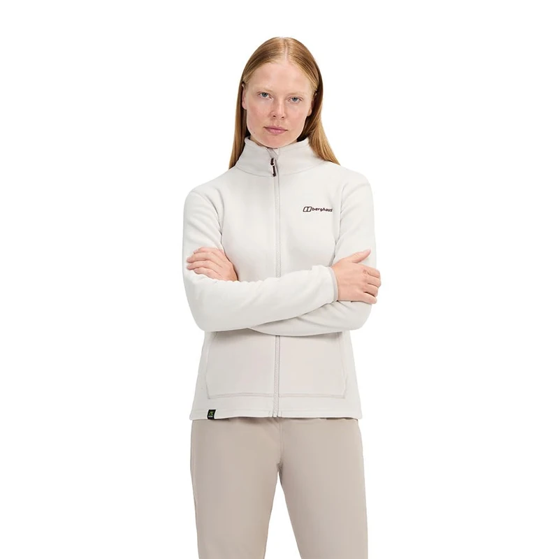 Berghaus Women's Prism 2.0 Micro Interactive Full Zip Fleece Jacket | Added Warmth | Flattering Style | Durable Fleece Full Zip, Stone/Cedar Brown, 12