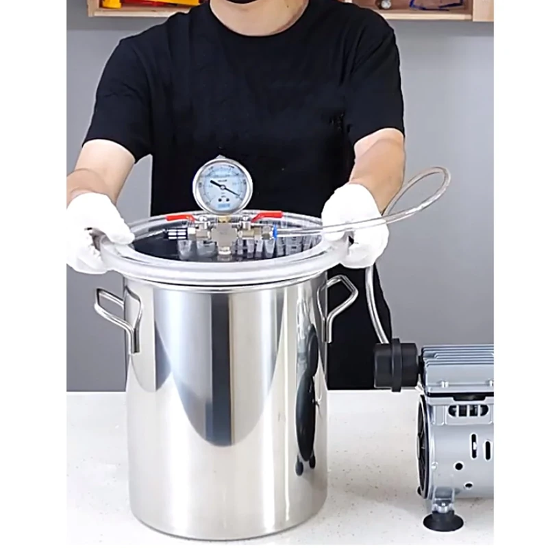 6/ 12/ 20/ 21/ 35/ 51/ 72/ 75/ 100L Stainless Steel Vacuum Degassing Chamber, for Resin Casting/ Degassing Silicones/Epoxies/Wood Stabilization, Liquid Defoaming Machine for Laboratory ( Size : 72L/19