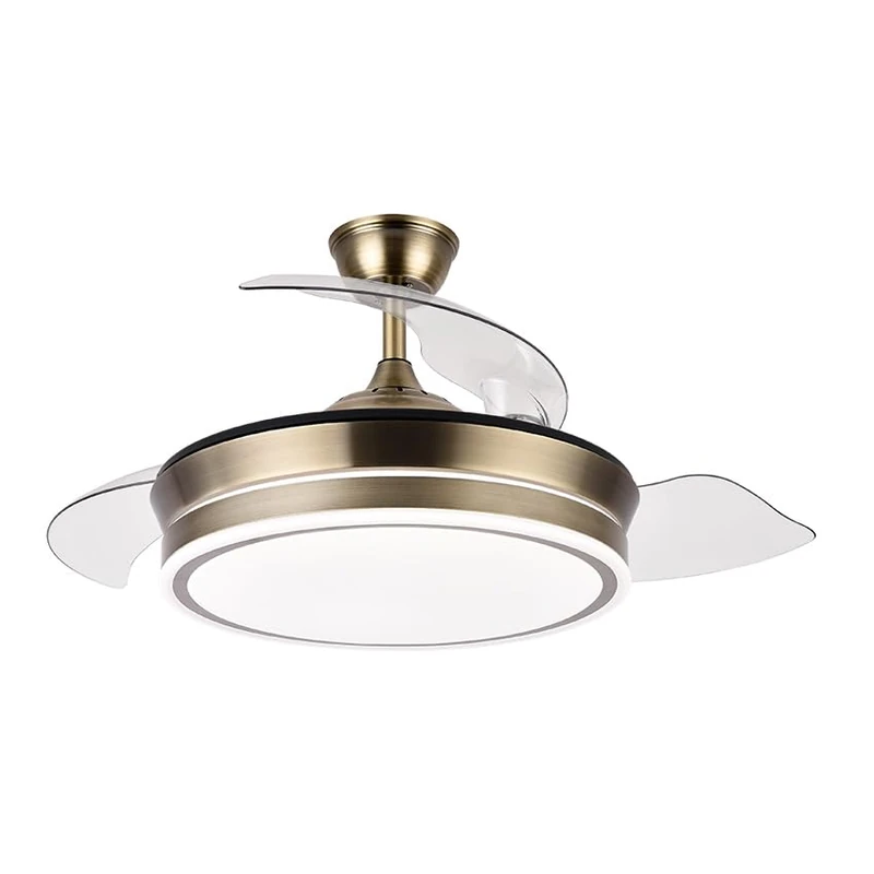 Eden pulse Leather Fan 72W 6120lm, 3 Folding Blades 6 Speeds, Adjustable Temperature, 32/47 x 40/91 cm