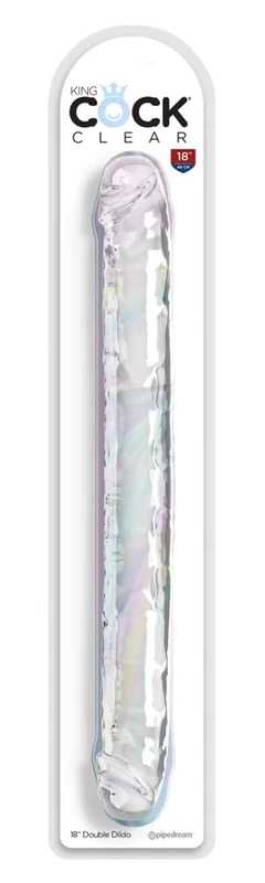 King Cock 18" Double Dildo Clear 46x4.3 cm