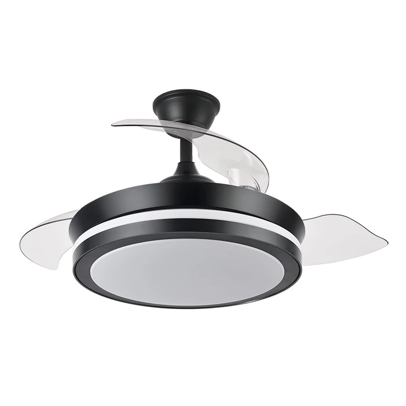 Eden pulse Black fan 72W 6120lm, 3 folding blades, adjustable temperature, 32/47x40/91cm