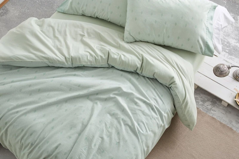 Burrito Blanco Flannel Duvet Covers | 135 cm Wide Bed (+ Available Sizes) | Design 571 | Mint (135 x 190/200 cm) - Image 1