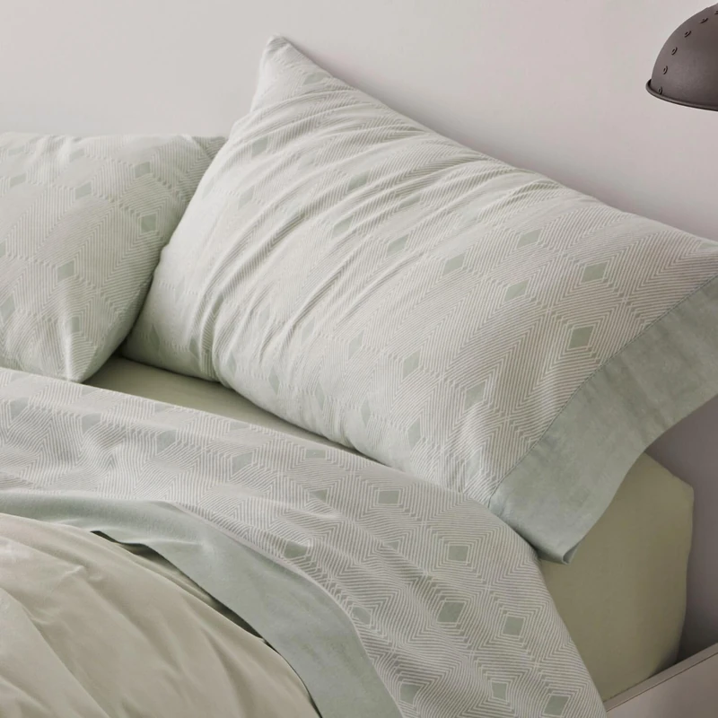 Burrito Blanco Flannel Sheet Set, Cotton, Mint, Ancho de 150 cm - Image 1
