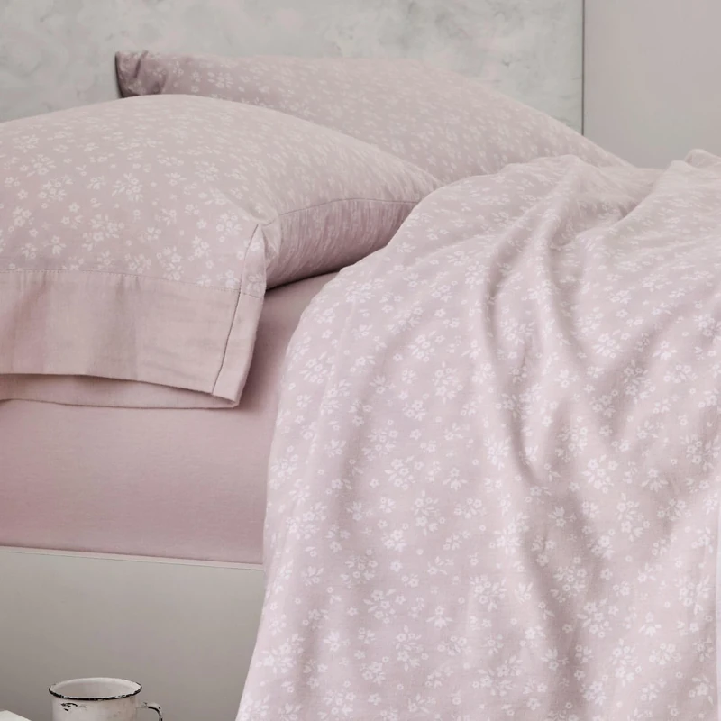 Burrito Blanco Flannel Sheet Set, Cotton, Nude, Ancho de 180 cm