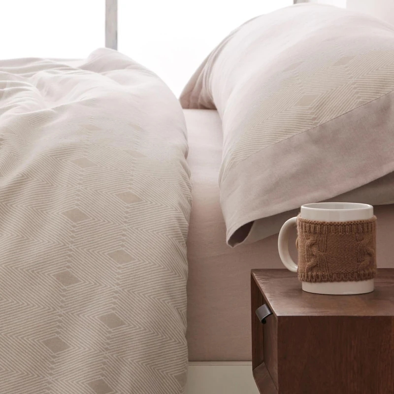 Burrito Blanco Flannel Sheet Set, Cotton, Beige, Ancho de 180 cm