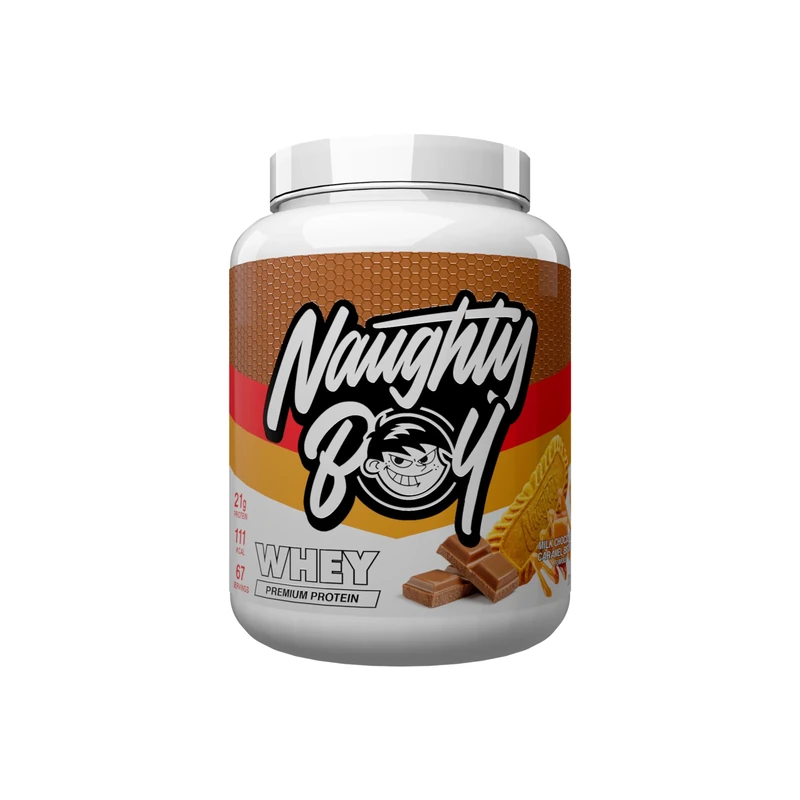 Naughty Boy Advanced Whey Protein Powder, Optimum Taste and Mixability for Both Male and Female, High Protein Low, Sugar, Low Carb,Muscle Building Powder (Milk Chocolate Caramel Biscuit, 2010 g)