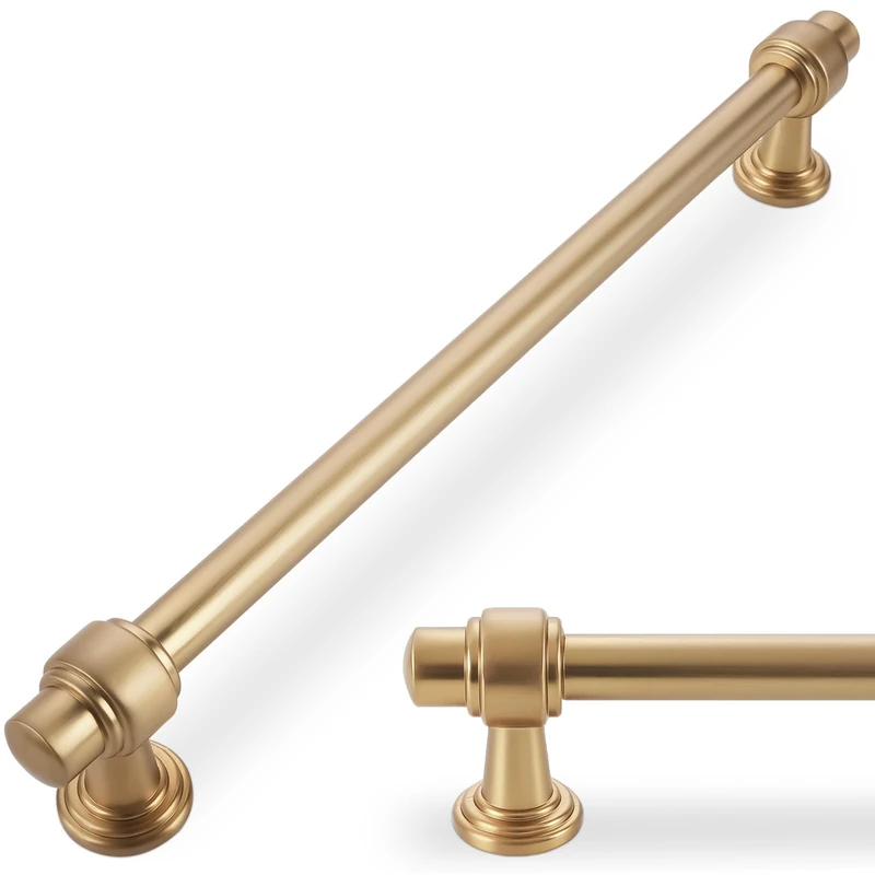 POVEFONK 10 Pack 7-1/2 inch(192mm) Champagne Bronze Kitchen Cabinet Handles Cabinet Pulls Gold Drawer Pulls Kitchen Cabinet Hardware Handles Drawer Pulls Dresser Handles