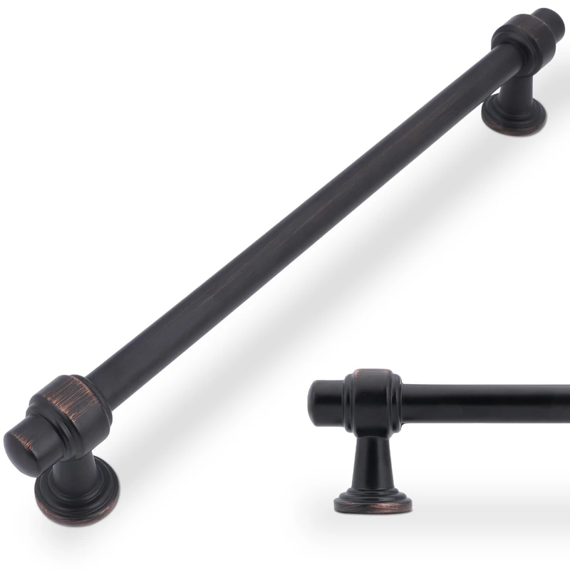 POVEFONK 10 Pack 7-1/2 inch(192mm) Oil Rubbed Bronze Kitchen Cabinet Handles Cabinet Pulls Gold Drawer Pulls Kitchen Cabinet Hardware Handles