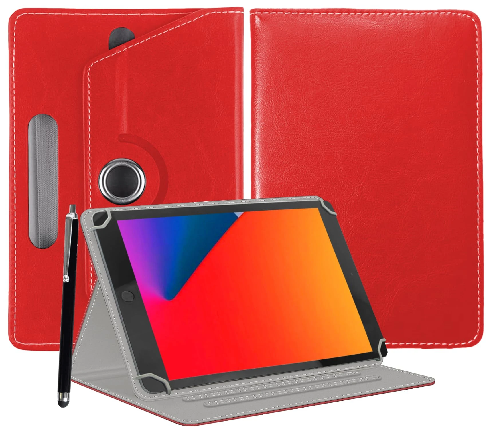 EKAM Universal Case for 10 inch Tablet, Fits Samsung Tab A7/A8/A9 Plus 11",iPad 9.7/10.2/10.9, Lenovo Tab M10, Fire HD 10/Max (Red)