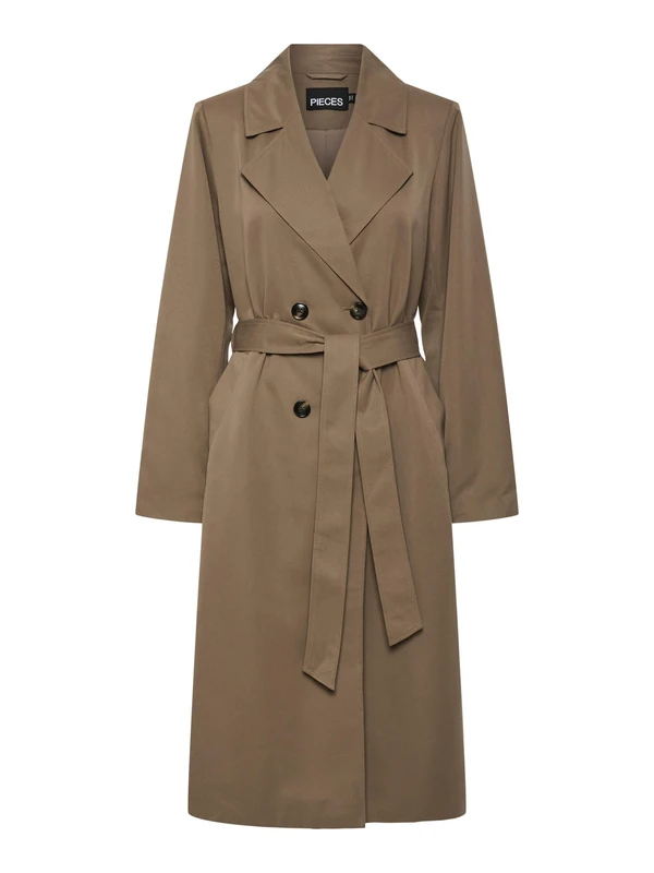 Pieces Pcscarlett Ls Noos Trench Coat, Brown Lentil, L
