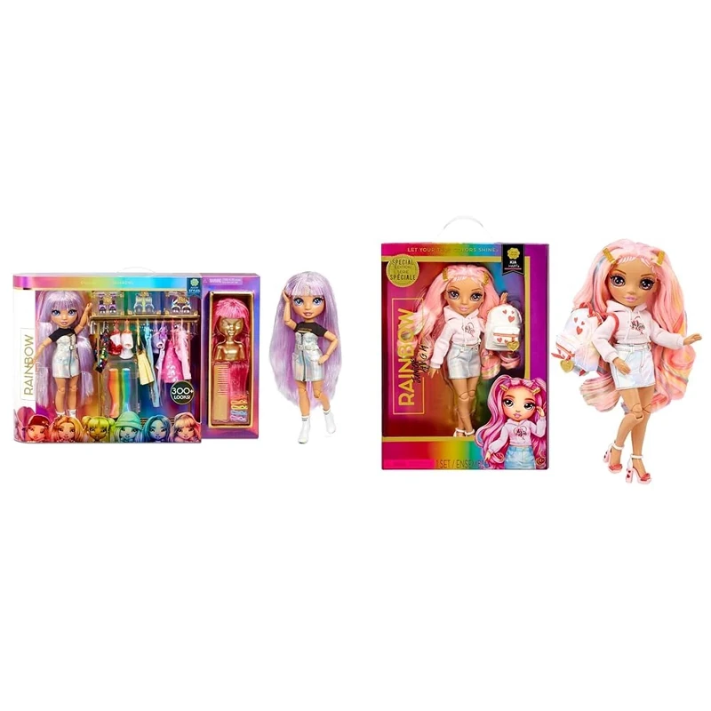 Rainbow High Fashion Studio - Exclusive Doll With Clothing, Accessories & 2 Sparkly Wigs & Junior High Special Edition - KIA HART - 9"/22.86cm Pink Posable Fashion Doll