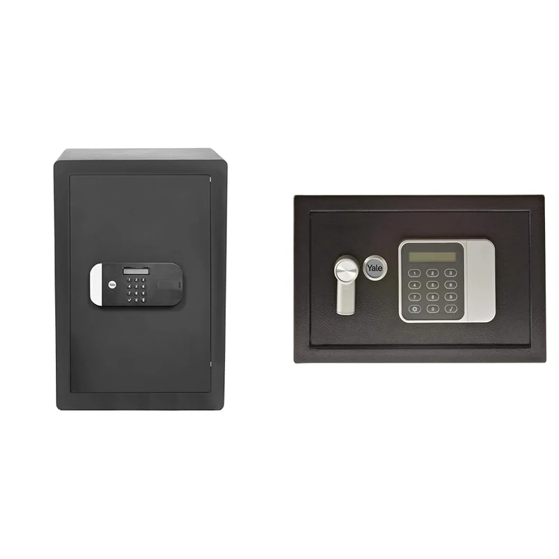 Yale Extra Large Maximum Security Safe, Sold Secure Silver, Digital Keypad, LED Light Indicators, St & Small Value Safe, Digital Keypad, LED Light Indicators, Steel Locking Bolts