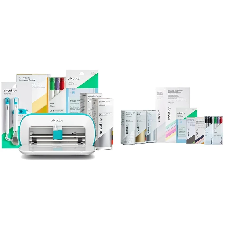 Cricut Joy | Compact Smart Cutting Machine Starter Bundle | 2023 Edition, White & Joy Materials Starter Bundle