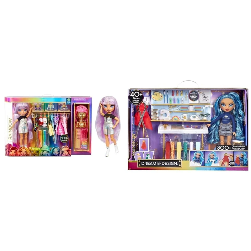 Rainbow High Fashion Studio - Exclusive Doll With Clothing, Accessories & 2 Sparkly Wigs - Dream & Design Studio Playset