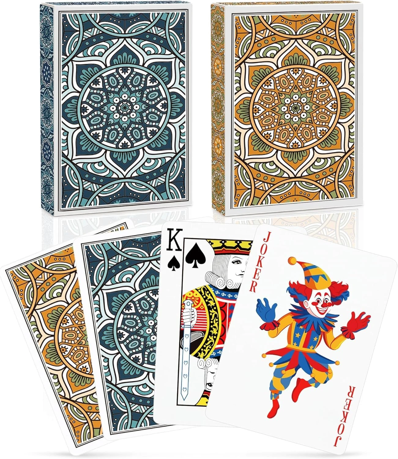 Aomaic Playing Cards 2 Decks of Cards Standard Index Pack of Cards Deck Poker Cards Multipack for Adults Easy Shuffle Unique Design for Card Game Pinochle Bridge Cartas