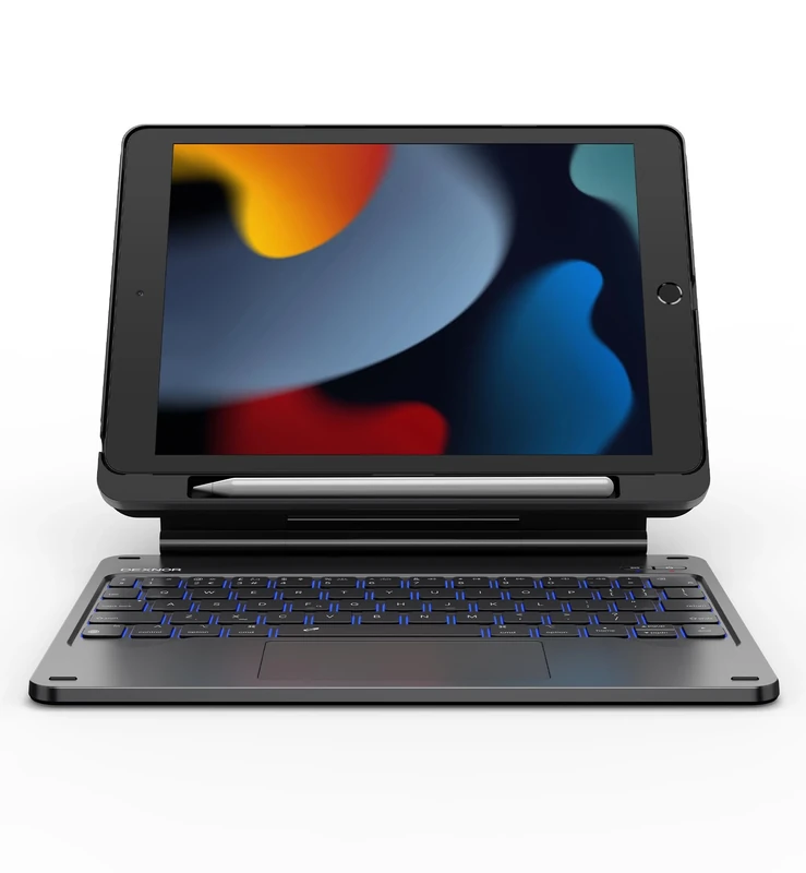 Dexnor for iPad 9th Generation Case with Keyboard Floating Cantilever Magnetic Stand Multi-Touch Trackpad Backlit Pencil Holder Magic Style Keyboard Case for iPad 9th/8th/7th Gen 10.2" Black, UK