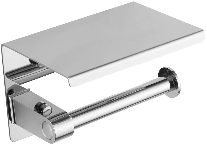 Mexen 701197-00 Holder-chrome-701197-00 Holder for Toilet Paper with a shelf-chrome-701197-00, Chrome - Image 1