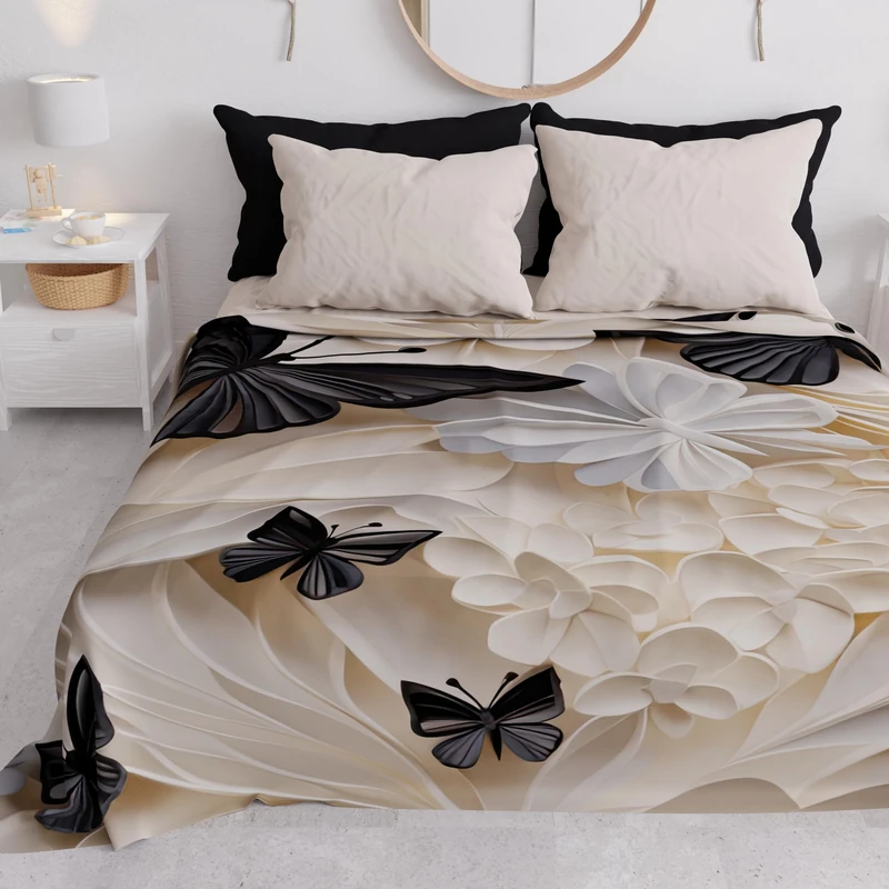 PETTI Artigiani Italiani - Double Bedspread Spring Summer Lightweight Double Bed Blanket Mariposa 5 100% Made in Italy
