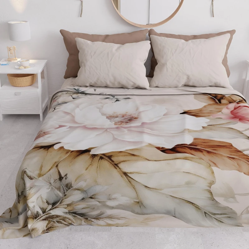PETTI Artigiani Italiani - Spring Summer Double Bedspread Light Blanket Double Bed Sheet Bedspread Vintage Flower 100% Made in Italy - Image 1