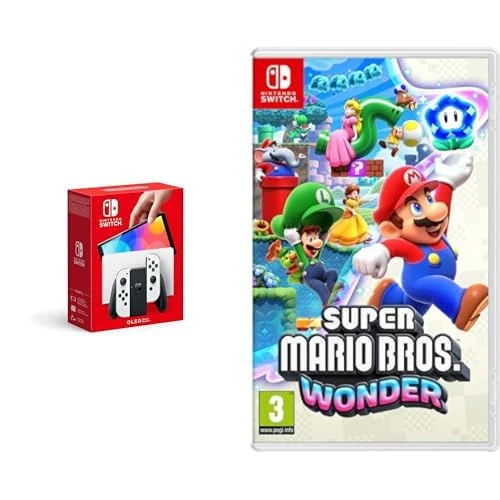 Nintendo Switch (OLED Model) - White+Super Mario Bros. Wonder Switch
