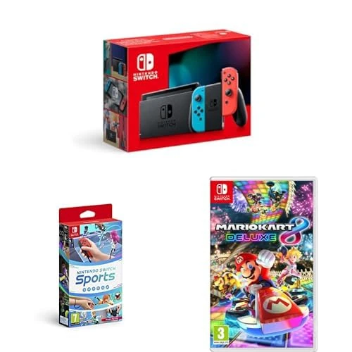 Nintendo Switch (Neon Red/Neon Blue) Sports Mario Kart 8 Deluxe