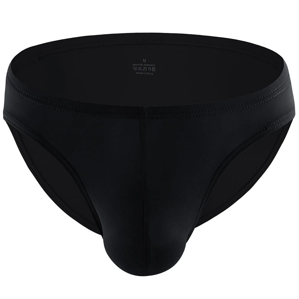 Summer Code Men's Low Rise Hip Briefs Ice Silk Bikini Underwear Ultra-Thin Sweat Absorbing Panties