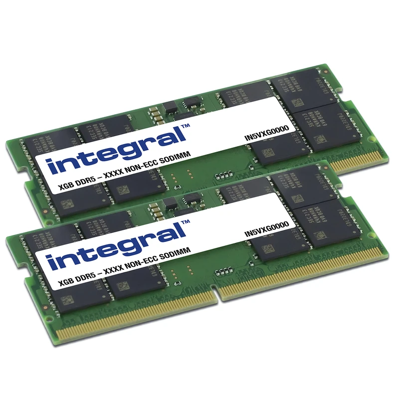 Integral 64GB Kit (2x 32GB) DDR5 RAM 5200MHz SODIMM Laptop Notebook MacBook Memory Module