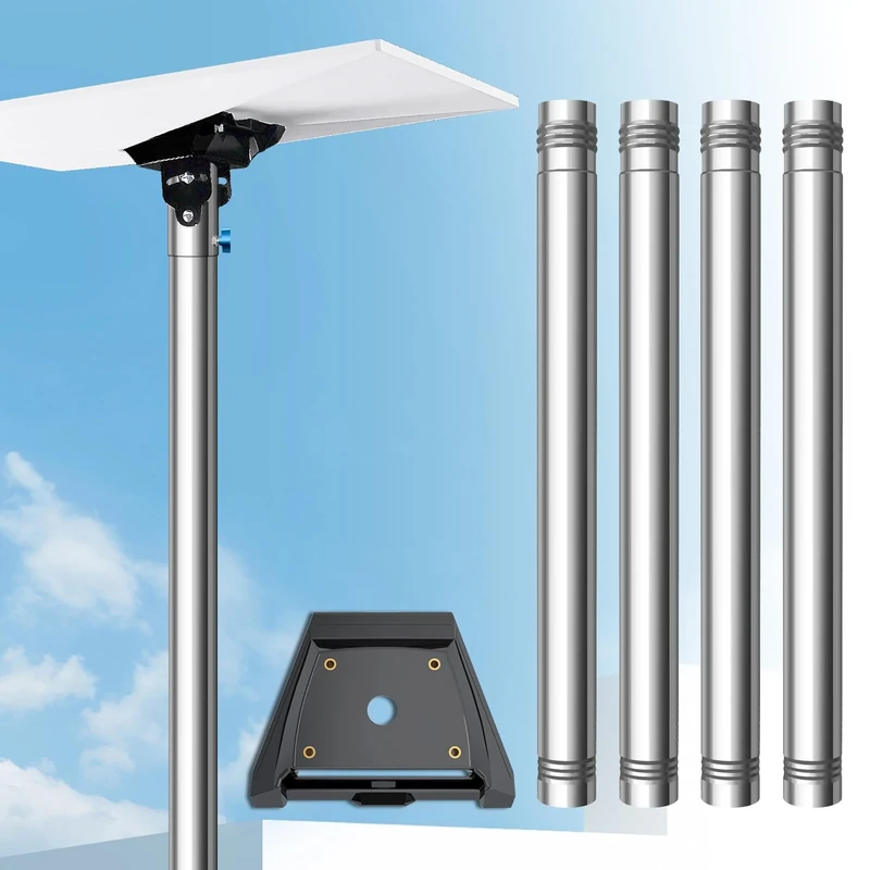 Starlink Pole Mount for Gen 3, Starlink RV Mounting Kit Features a Durable 1.5'' Diameter Pole, 7ft Ground Mount, Starlink Gen 3 Pipe Adapter Included, 4-Section, Black