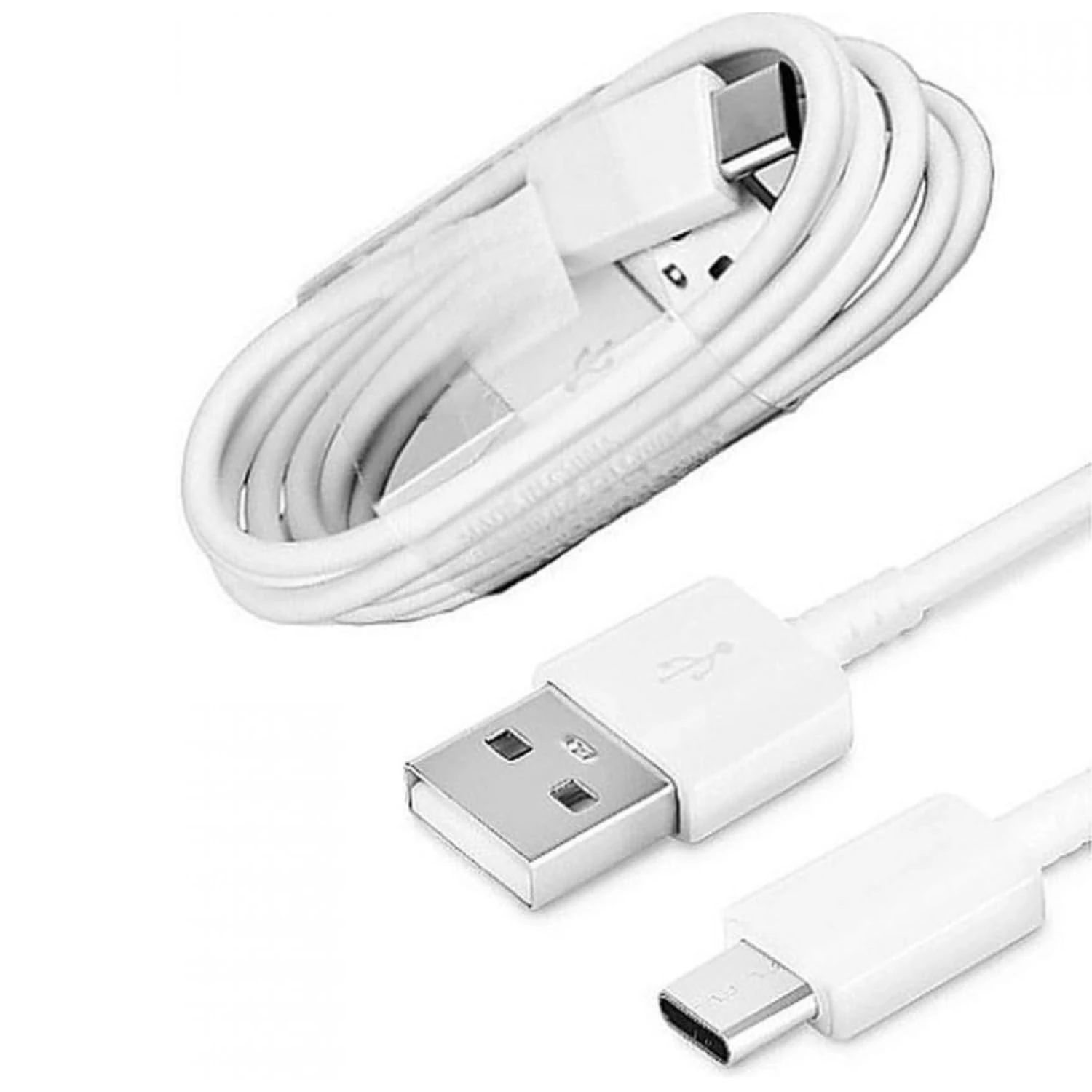 Inspired Essentials Fast Charging USB-A USB-C Type C Charge and Sync Cable Compatible with Samsung/Apple Mobile Phones and Tablets (USB-A to USB-C, White (1.5m))
