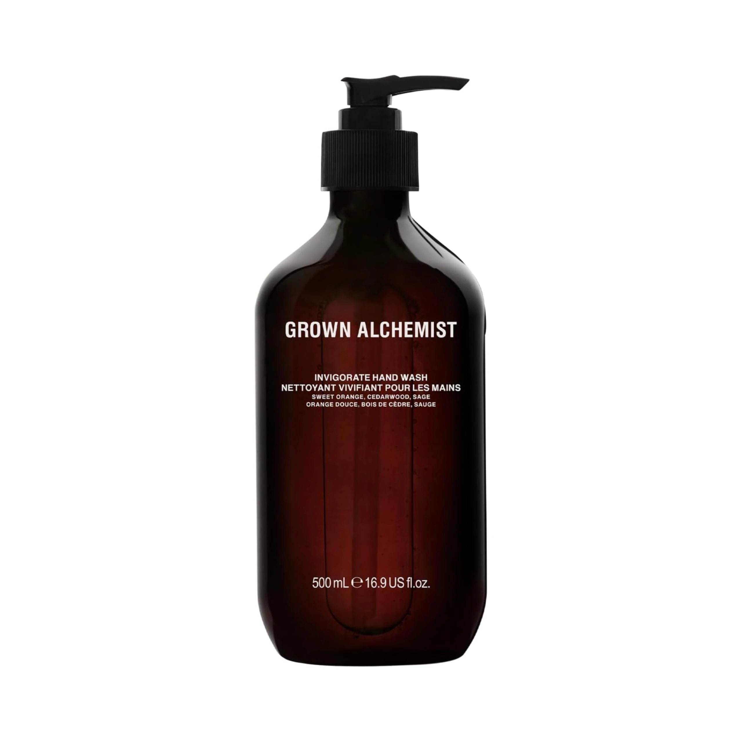 Grown Alchemist Invigorate Luxury Hand Wash - Orange, Cedarwood, Sage, Organic Hand Soap - Natural Vegan Bioactive Botanicals for Sensitive Skin, Moisturising, Hydrating - Liquid Gel Handwash 500 ml