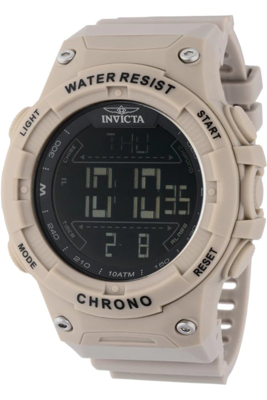 Invicta Racing Digital 47526 Men's Watch - Waterproof - Digital - Quartz Movement - Plastic with Black dial - 52mm