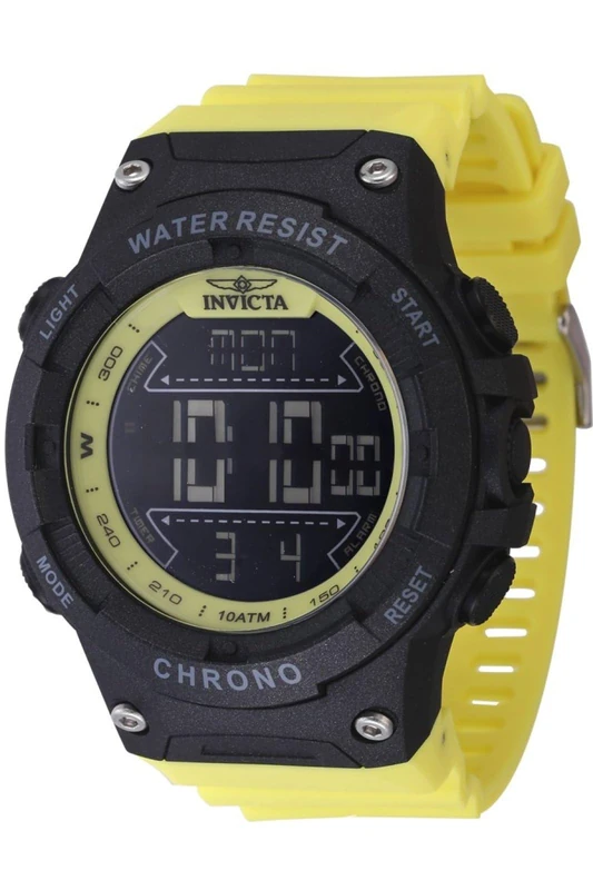 Invicta Racing Digital 47527 Men's Watch - Waterproof - Digital - Quartz Movement - Plastic with Black dial - 52mm