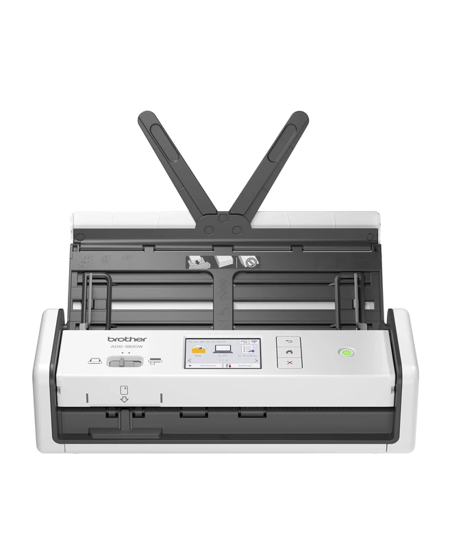 Brother ADS1800W Portable Document Scanner | 20 sheet ADF |ID card slot |Touchscreen|Supporting app |OCR and PDF software included | UK Plug