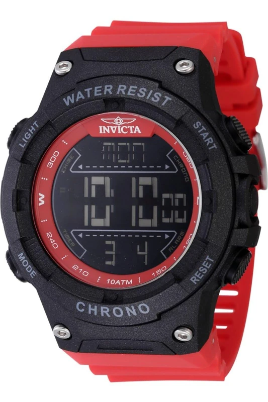 Invicta Racing Digital 47528 Men's Watch - Waterproof - Digital - Quartz Movement - Plastic with Black dial - 52mm