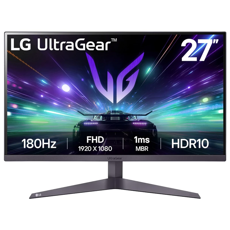 LG UltraGear Gaming Monitor 27GS50F, 27 Inch, 1080p, 180Hz, 1ms MBR, 5ms Response Time, HDR 10, AMD FreeSync, Smart Energy Saving, Displayport, HDMI