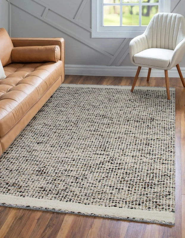 NEW HOME Grounds Mid-Century Moody Hand-Knotted Wool Area Rug - Image 1