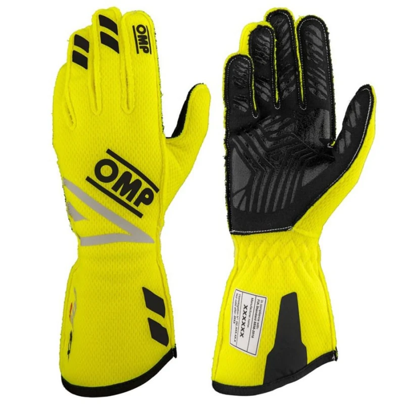 Ompracing Omp One Evo Fx Gloves FIA 8856-2018, Fluo Yellow, Size XL