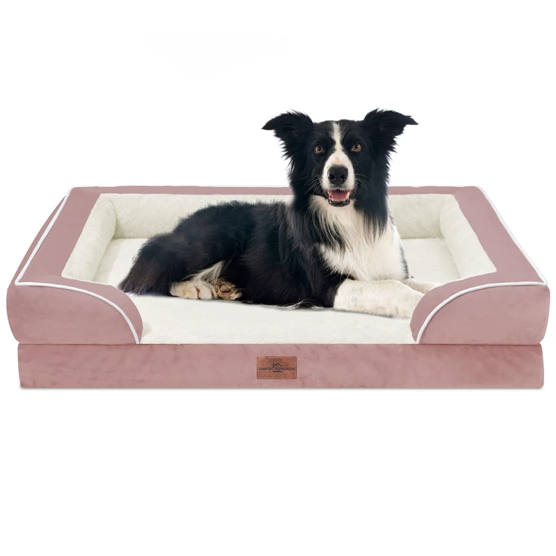 Comfort Expression Large Dog Beds Waterproof Orthopedic Foam Dog Sofa Beds Comfy Pet Bed with Washable Removable Cover & Non-Slip Bottom