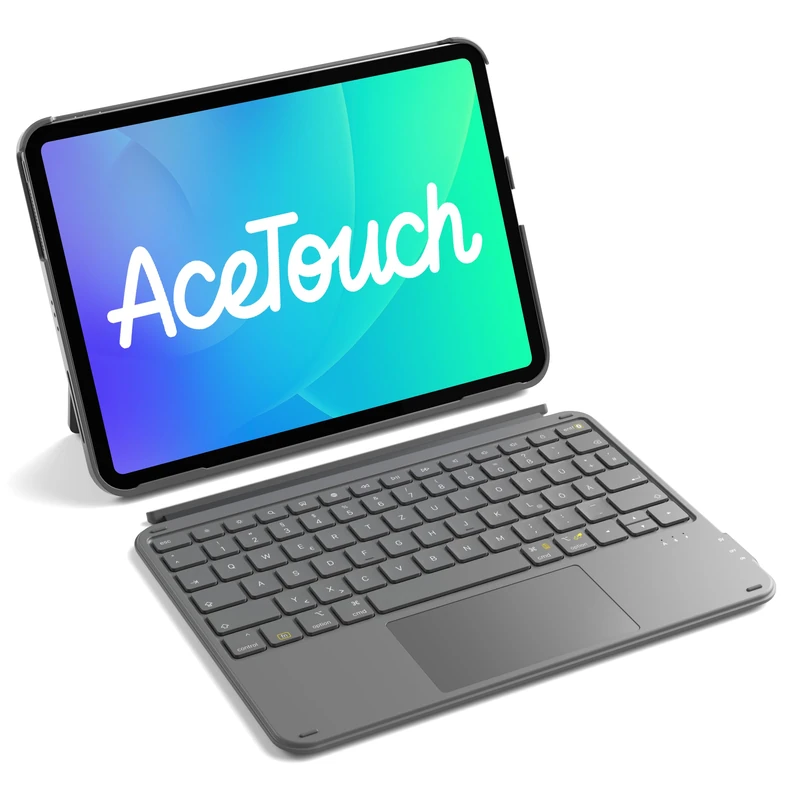 Inateck QWERTZ AceTouch KB04122 Keyboard Case Ultra Light Detachable Touchpad Keyboard Cover for iPad 10/11 Generation A16 2025 11 inch, Air 11 Inch M3/M2 (2025/2024), Air 5/4, Pro 11 4/3/2/1