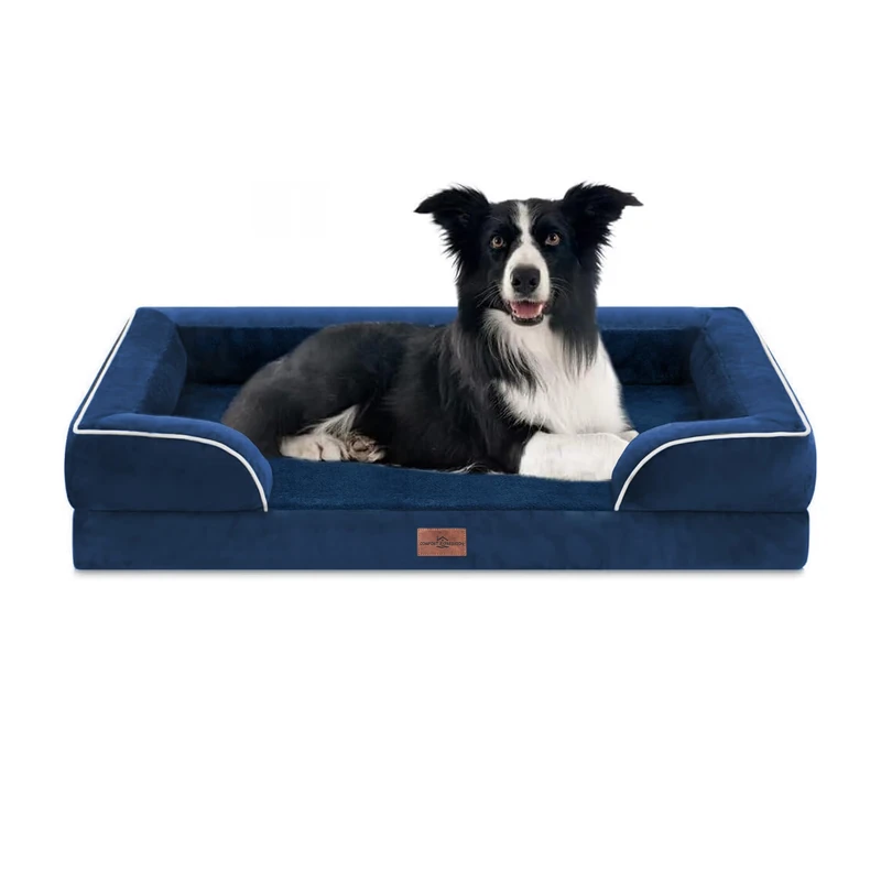 Comfort Expression Large Dog Beds Waterproof Orthopedic Foam Dog Sofa Beds Comfy Pet Bed with Washable Removable Cover & Non-Slip Bottom