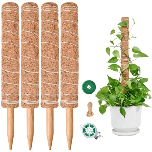 48.8 inch Tall Moss Pole for Plants, SproutMaven 4 x 15.7 Inch Monstera Moss Pole kit for Indoor Outdoor Climbing Plants Lianas to Grow Upwards