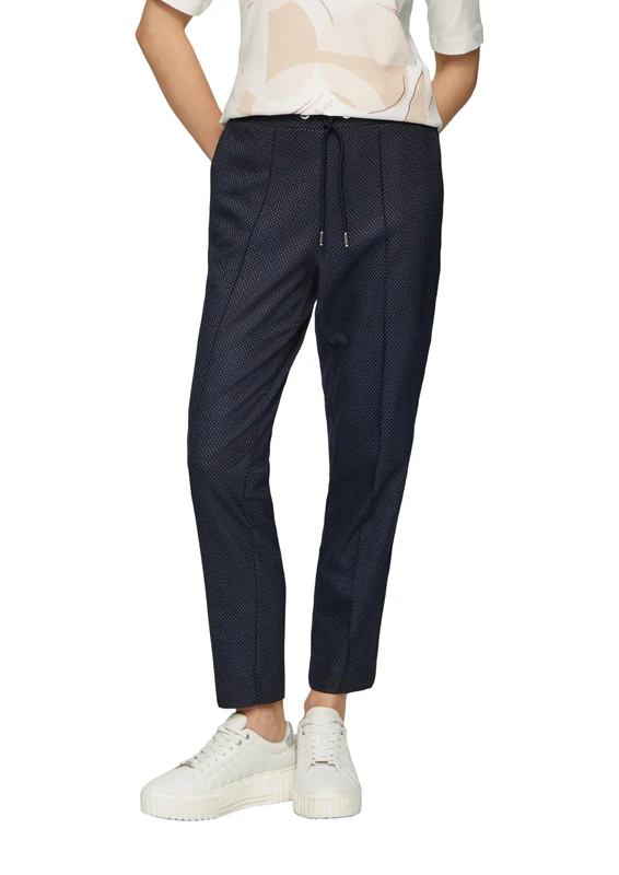 s.Oliver Fine Polka Dot Jogging Bottoms with Tapered Leg, 59M0_Navy, 10