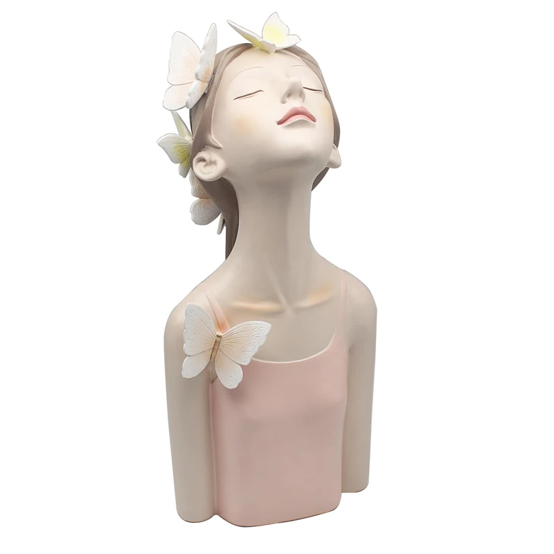 Lesser & Pavey Papillon Chic Butterfly Pink 60cm Girl Figurine For Home & Office | Home Décor Ornament Gift For Women | Living Room Elegant Fairy Girl Statue | Lovely Indoor Figurine Ornament