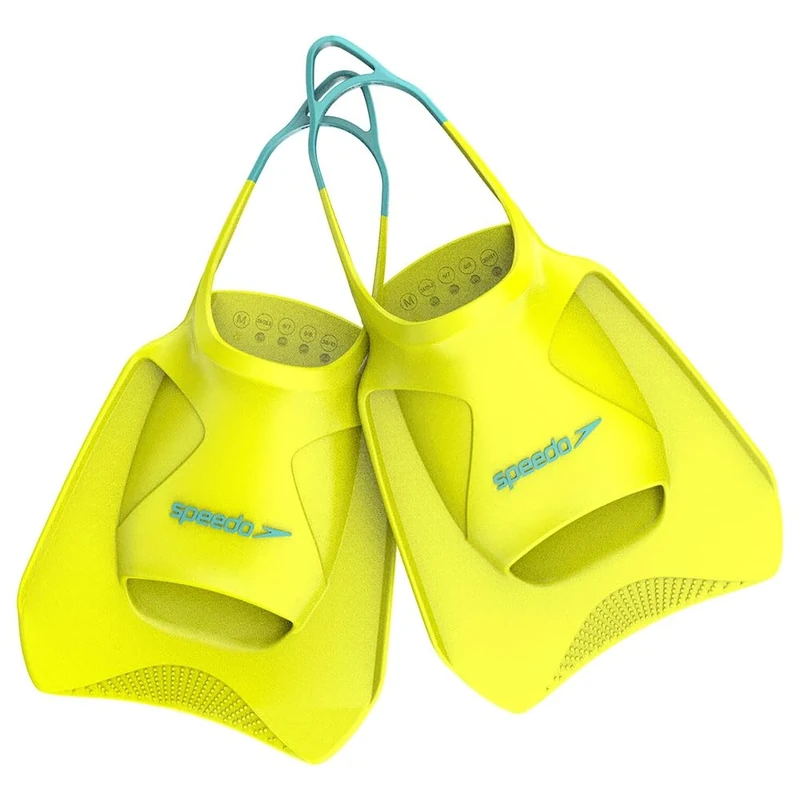 Speedo Unisex-Adult Biofuse Fitness Fin | Swim Training | Swimming Fin | Flippers, Hyper Yellow/Cobalt/Emerald, S
