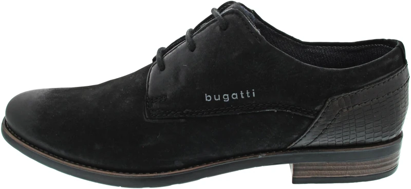 bugatti Men's Business Halbschuh mit Eleganter Linienführung Lace-up, Black, 8 UK